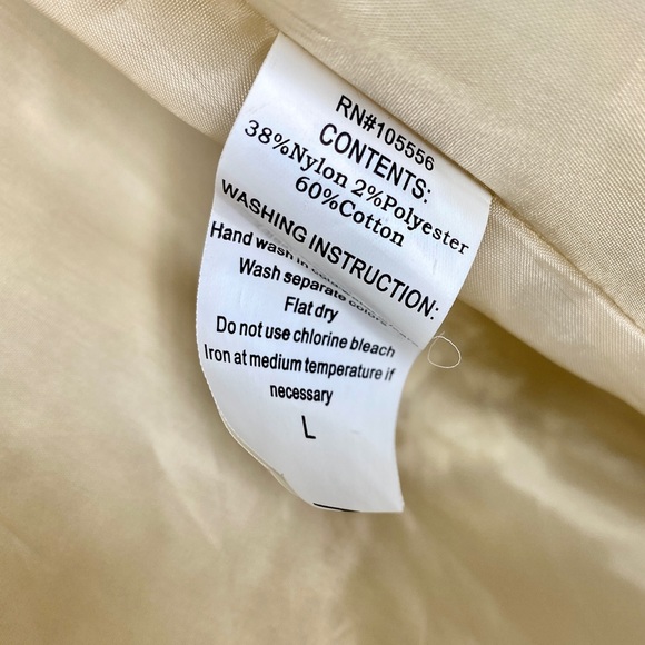 Vintage DB Sport Khaki Jacket With Lace & Satin Ribbon Size L Women's - Picture 12 of 12